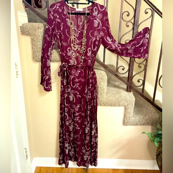 burgundy bohemian dress Burgundy Elegant Party Dress – Bohemian Love Style main image 0